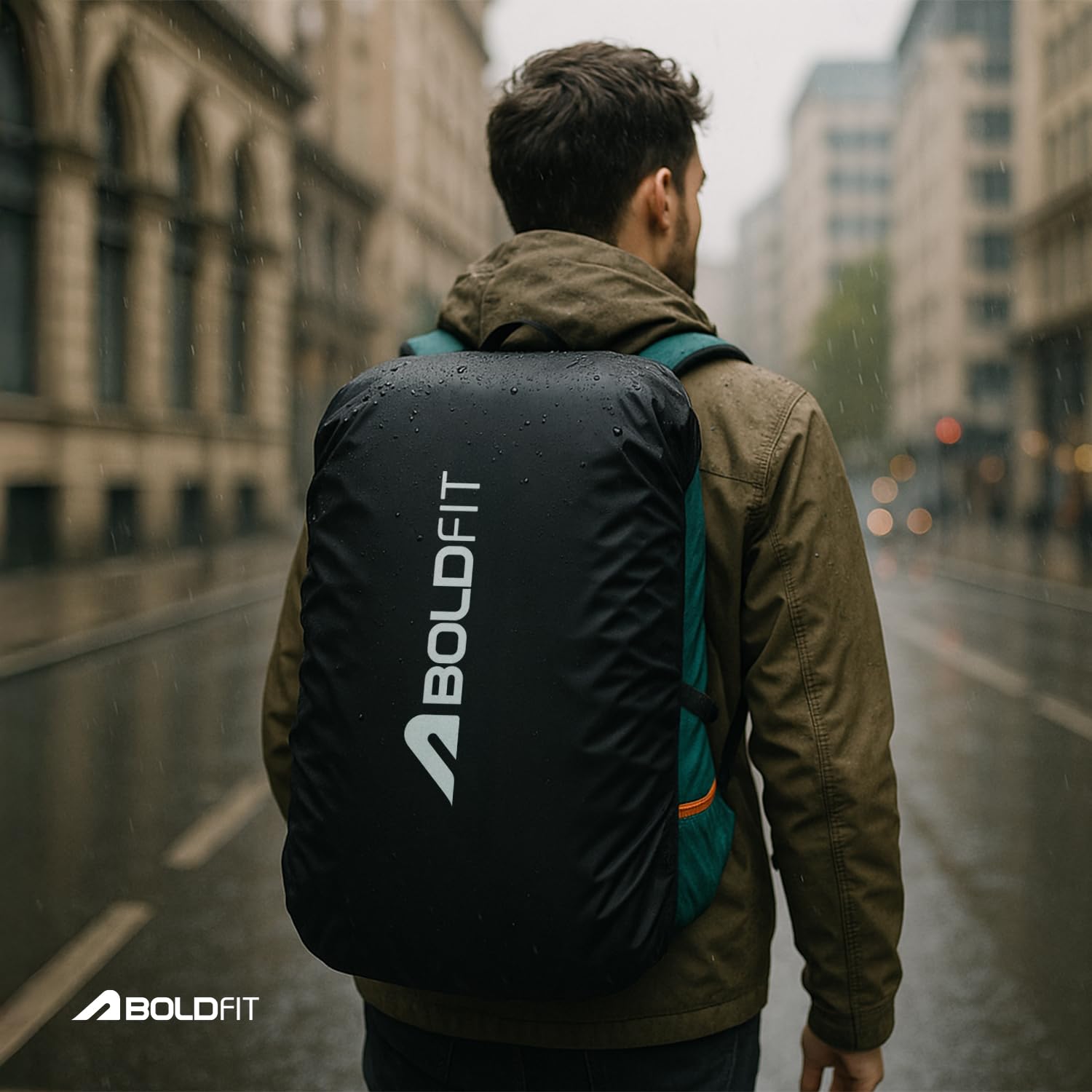 Boldfit Rain Cover for Backpack Travel Essentials Rain Cover for Bag Travel Accessories Bags Water Resistance Dustproof Waterproof for All Bag Sizes Elastic Adjustable for School College Office - Image 2